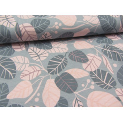 Jersey Blätter rosa grau